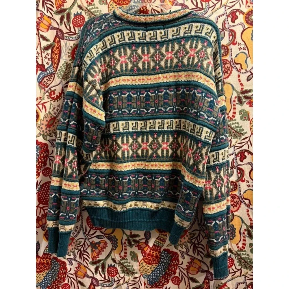 Vintage 90's Woolrich Wool Pattern Men's Knit Sweater Size Med USA Made